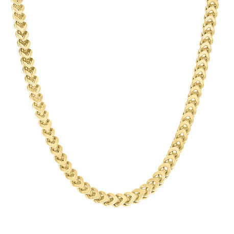 925 Sterling Silver Hollow Franco Chain Yellow 150 5.4mm