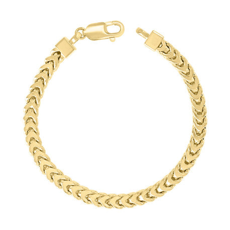 925 Sterling Silver Hollow Franco Chain Yellow 150 5.4mm