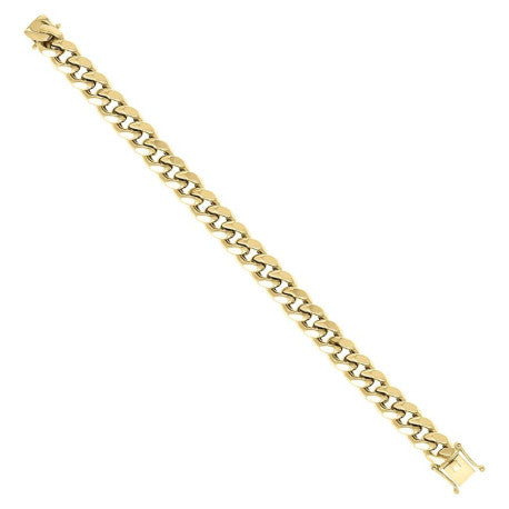 925 Sterling Silver Hollow Miami Cuban Chain Yellow 300 11mm