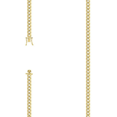925 Sterling Silver Hollow Miami Cuban Chain Yellow 120 4.1mm