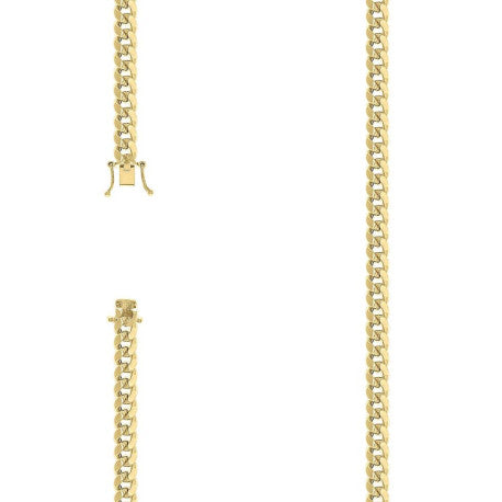 925 Sterling Silver Hollow Miami Cuban Chain Yellow 150 5.2mm