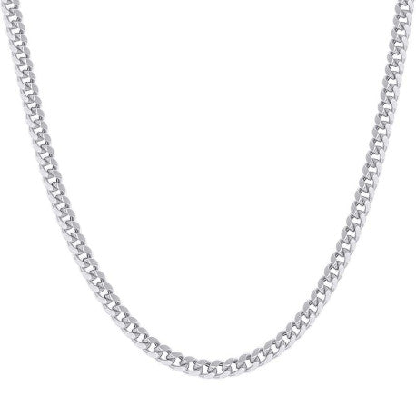 925 Sterling Silver Hollow Miami Cuban Chain Rhodium 150 5.2mm