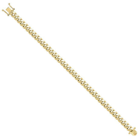 925 Sterling Silver Hollow Miami Cuban Chain Yellow 180 6.3mm