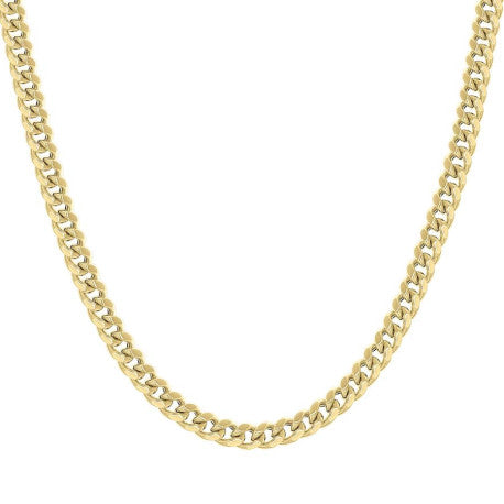 925 Sterling Silver Hollow Miami Cuban Chain Yellow 180 6.3mm