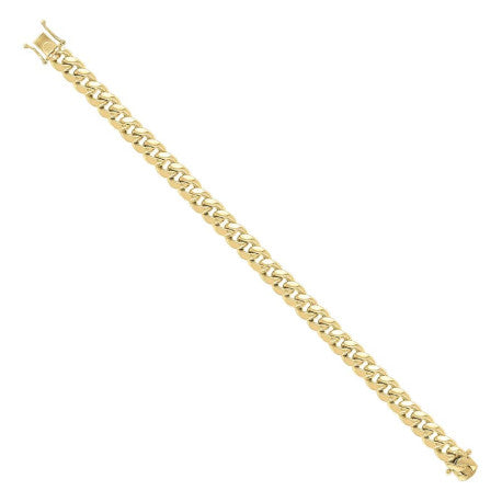 925 Sterling Silver Hollow Miami Cuban Chain Yellow 250 9mm
