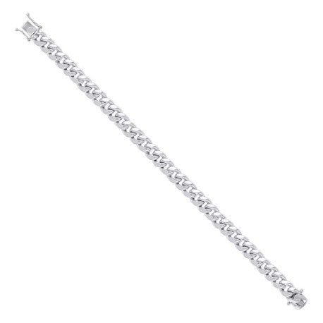 925 Sterling Silver Hollow Miami Cuban Chain Rhodium 250 9mm