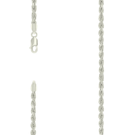 925 Sterling Silver Hollow Rope Chain Silver 070 3.5mm