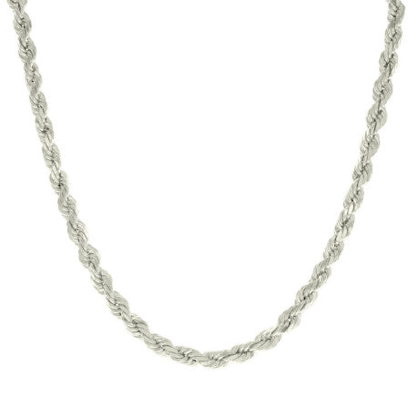925 Sterling Silver Hollow Rope Chain Silver 095 4.8mm