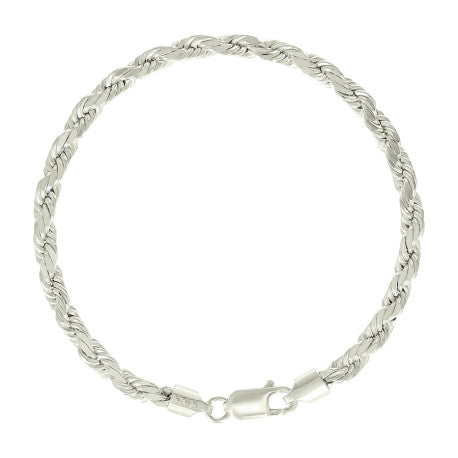925 Sterling Silver Hollow Rope Chain Silver 095 4.8mm