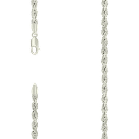 925 Sterling Silver Hollow Rope Chain Silver 095 4.8mm