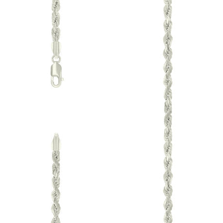 925 Sterling Silver Hollow Rope Chain Silver 080 4mm