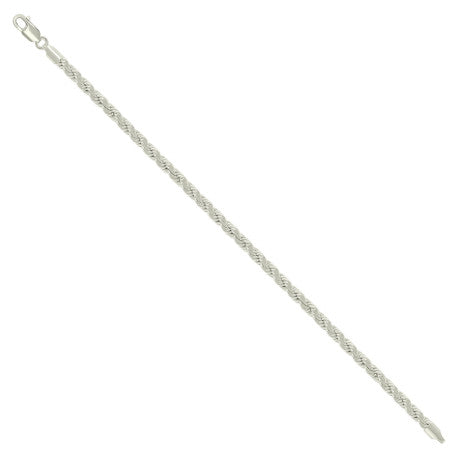 925 Sterling Silver Hollow Rope Chain Silver 080 4mm