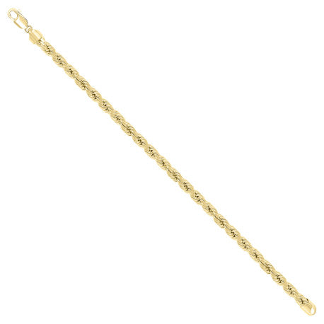 925 Sterling Silver Hollow Rope Chain Yellow 120 5.3mm