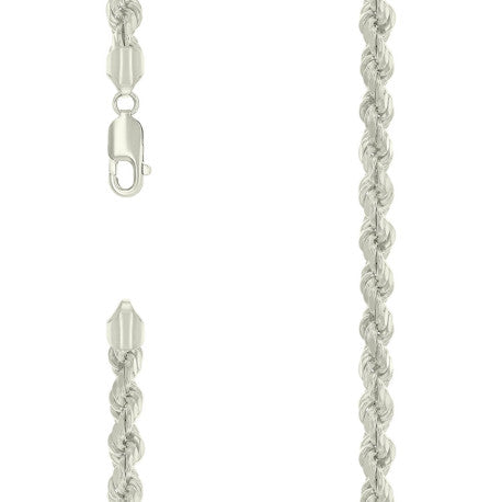 925 Sterling Silver Hollow Rope Chain Silver 120 5.3mm