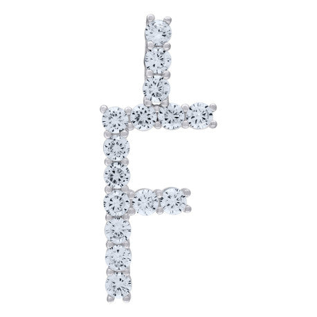 925-Silver Initial "F" Pendant