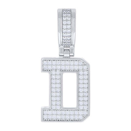 925 Silver Initial Letter "D" Pendant Moissanite C