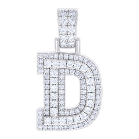925 Silver Initial Letter "D" Pendant Moissanite C