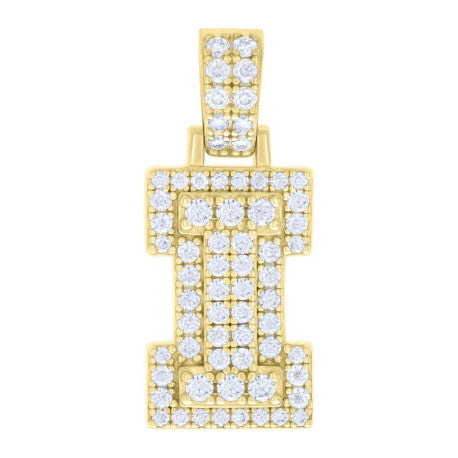 925 Silver Initial Letter "I" Pendant Moissanite C