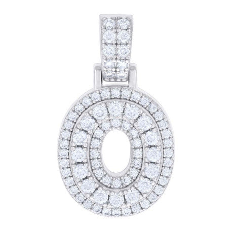 925 Silver Initial Letter "O" Pendant Moissanite C
