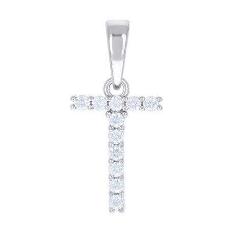 925 Silver Initial Letter "T" Pendant Moissanite C