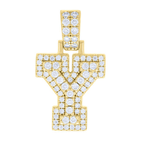 925 Silver Initial Letter "Y" Pendant Moissanite C