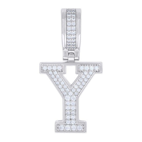 925 Silver Initial Letter "Y" Pendant Moissanite C