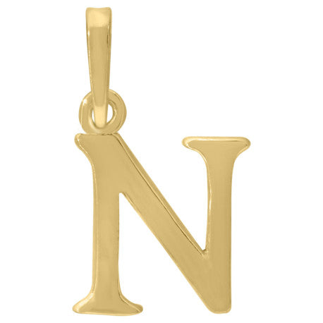 925-Silver Initial "N" Pendant