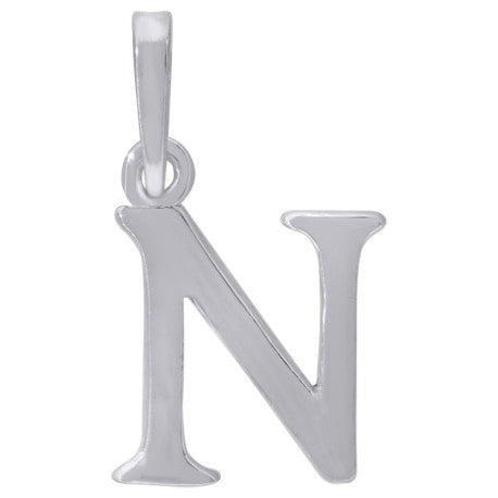 925-Silver Initial "N" Pendant
