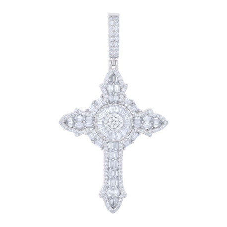 925 Silver Pendant 45mm Moissanite Ct R:0.97 , B:
