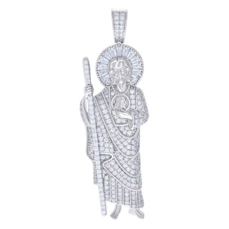 925 Silver Pendant Moissanite Ctw R:1.68, B:1.18