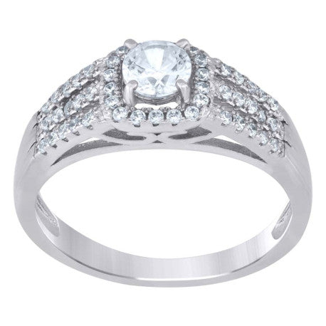 925 Sterling Silver 0.90Ctw Moissanite Ring S6-S9