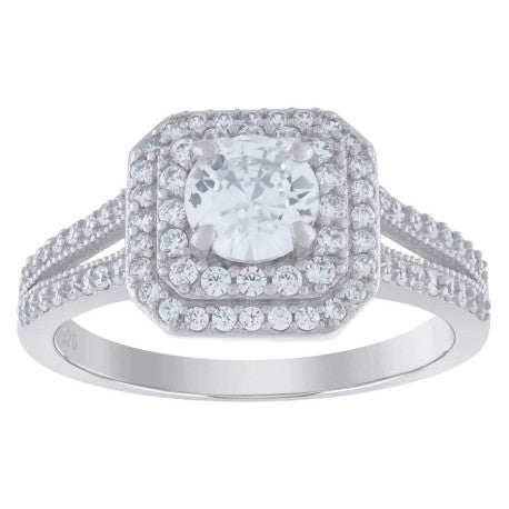 925 Sterling Silver Ring 1.22Ctw Moissanite Ring S