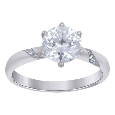 925 Sterling Silver 1.26Ctw Moissanite Ring S6-S9