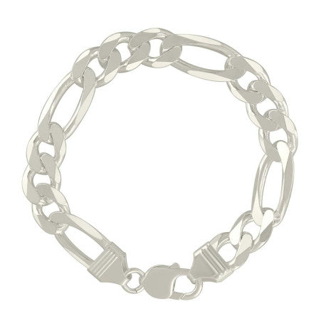 925 Sterling Silver Solid Classic Figaro Silver Plated 300 11.0mm