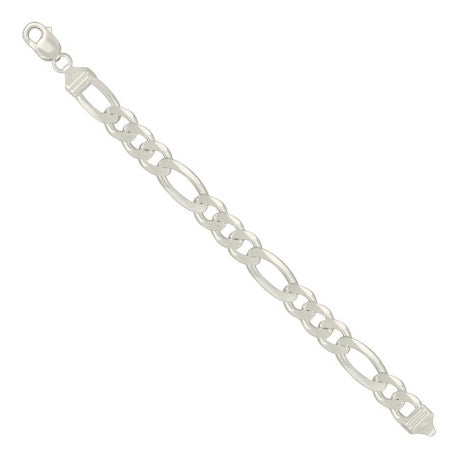 925 Sterling Silver Solid Classic Figaro Silver Plated 300 11.0mm