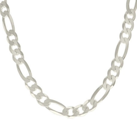 925 Sterling Silver Solid Classic Figaro Silver Plated 350 13.0mm