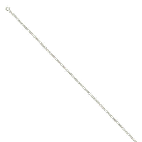 925 Sterling Silver Solid Classic Figaro Silver Plated 060 2.0mm