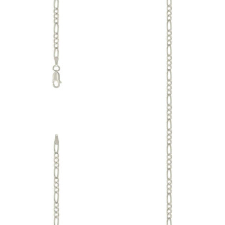 925 Sterling Silver Solid Classic Figaro Silver Plated 080 3.0mm
