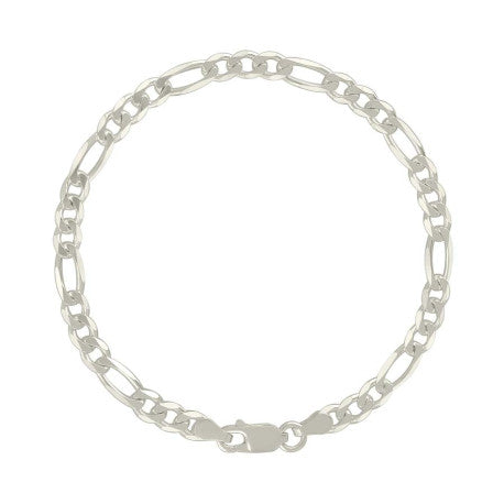 925 Sterling Silver Solid Classic Figaro Silver Plated 120 5.0mm