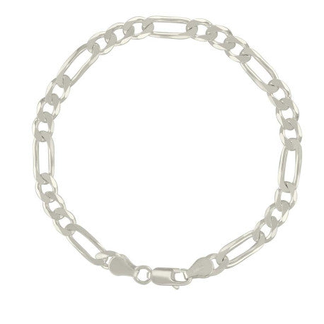 925 Sterling Silver Solid Classic Figaro Silver Plated 150 6.0mm