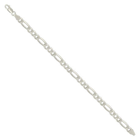 925 Sterling Silver Solid Classic Figaro Silver Plated 150 6.0mm
