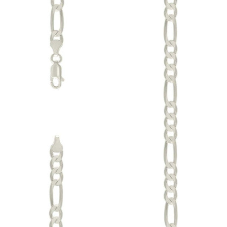 925 Sterling Silver Solid Classic Figaro Silver Plated 180 7.0mm