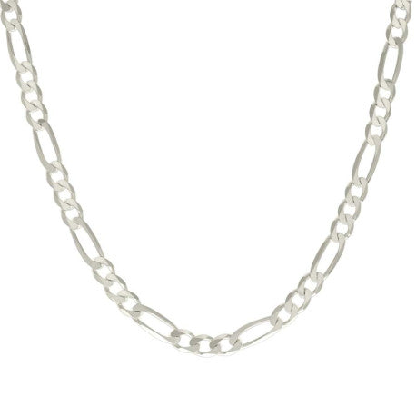 925 Sterling Silver Solid Classic Figaro Silver Plated 180 7.0mm
