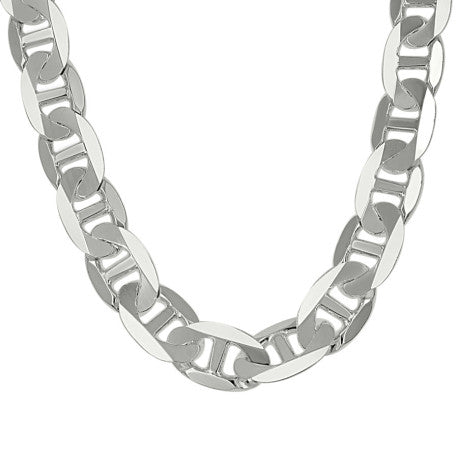 925 Sterling Silver Solid Classic Mariner Silver Chain 300 11mm
