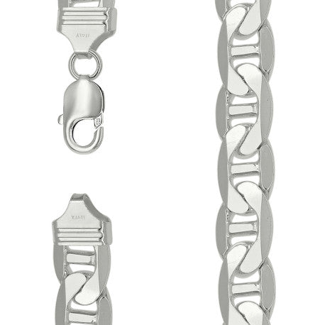 925 Sterling Silver Solid Classic Mariner Silver Chain 350 13mm