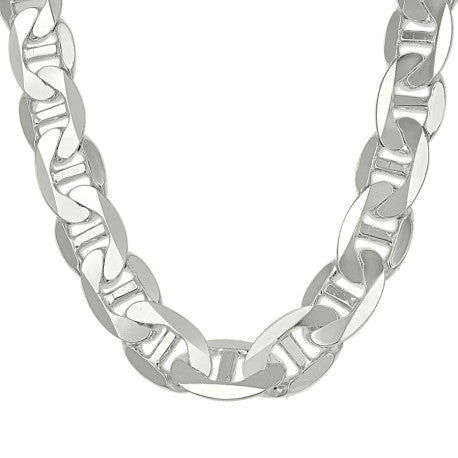 925 Sterling Silver Solid Classic Mariner Silver Chain 350 13mm
