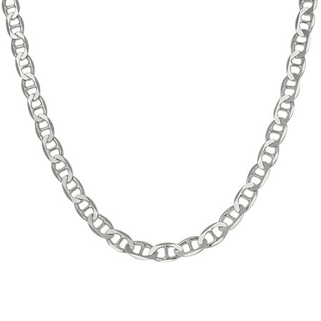 925 Sterling Silver Solid Classic Mariner Silver Chain 100 4mm