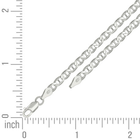 925 Sterling Silver Solid Classic Mariner Silver Chain 100 4mm