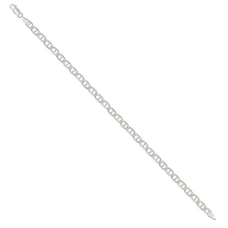 925 Sterling Silver Solid Pave Classic Mariner Silver Chain 100 4mm