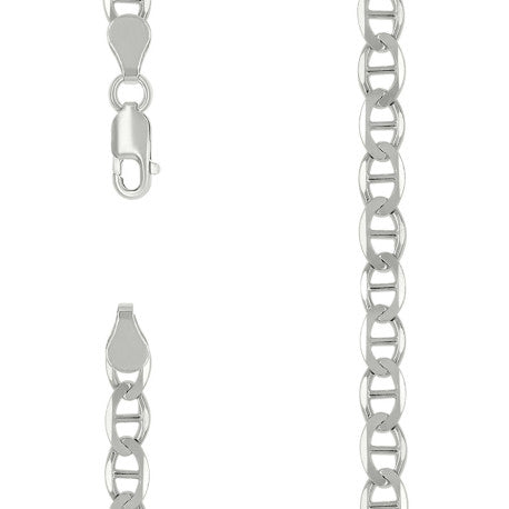 925 Sterling Silver Solid Classic Mariner Silver Chain 120 5mm